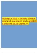 Georgia Class F drivers license exam 50 questions and complete Solutions 2023 Grade A&plus;&period;