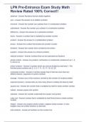 LPN Pre-Entrance Exam Study Math Review Rated 100&percnt; Correct&excl;&excl;