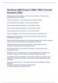 Hondros A&P Exam 3 With 100&percnt; Correct Answers 2023