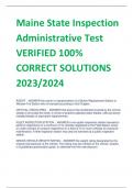 Maine State Inspection  Administrative Test VERIFIED 100%  CORRECT SOLUTIONS  2023/2024