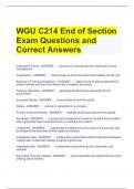 WGU C214 End of Section Exam Questions and Correct Answers 