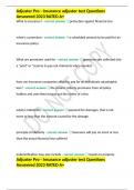 Adjuster Pro - Insurance adjuster test Questions Answered 2023 RATED A&plus;