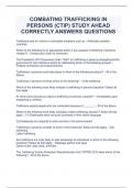COMBATING TRAFFICKING IN PERSONS &lpar;CTIP&rpar; STUDY AHEAD CORRECTLY ANSWERS QUESTIONS