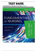 FUNDAMENTALS OF NURSING 9TH EDITION POTTER TEST BANK questions with answers Graded A(Complete Guide 