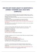 HESI RN EXIT EXAM LEGACY V2 QUESTIONS & CORRECT ANSWERS 2022-2023&lpar;100&percnt; COMPLETE&rpar;