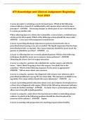 ATI Knowledge and Clinical Judgement Beginning Test 2023