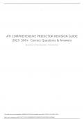 ATI COMPREHENSIVE PREDICTOR REVISION GUIDE 2023 500+ Correct Questions & Answers