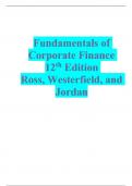 Fundamentals of Corporate Finance  12th Edition  Ross, Westerfield, and Jordan