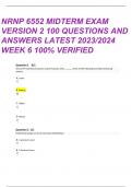 NRNP 6552 MIDTERM EXAM LATEST 2023 /NRNP6552 WEEK 6 MIDTERM 100 QUESTIONS AND ANSWERS| VERIFIED ANSWERS