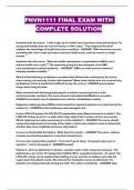 PNVN1111 FINAL EXAM WITH COMPLETE SOLUTION