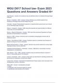 WGU D017 School law- Exam 2023 Questions and Answers Graded A&plus;&period; 