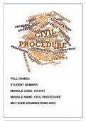 CIV3701 MAY&sol;JUNE EXAM 2023