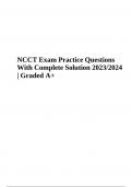 NCCT Exam Practice Questions With Complete Solution 2023/2024 | Graded A+