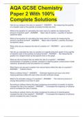 AQA GCSE Chemistry Paper 2 With 100% Complete Solutions 
