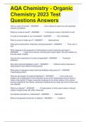 AQA Chemistry - Organic Chemistry 2023 Test Questions Answers