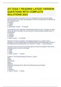 ATI TEAS 7 READING LATEST VERSION QUESTIONS WITH COMPLETE SOLUTIONS 2023