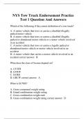 NYS Tow Truck Endorsement Practice Test 1 Questions And Answers
