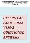 HESI RN CAT EXAM V1 & V2 - QUESTIONS & ANSWERS &lpar;98&percnt; ACCURATE&rpar; LATEST VERSION
