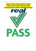 NR 341&sol; NR341 COMPLEX ADULT HEALTH EXAM 1 LATEST 2023-2024 REAL EXAM QUESTIONS AND CORRECT ANSWERS&vert;AGRADE