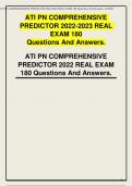 ATI PN Comprehensive Predictor 2022-2023 Real Exam 180 Questions and Answers