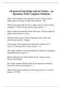 cdl general knowledge and air brakes – ga Questions With Complete Solutions