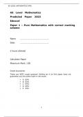 AS Level Mathematics Predicted Paper 2023 Edexcel Paper 1 &ndash; Pure Mathematics with correct marking scheme