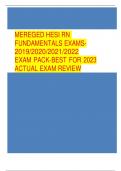 MEREGED HESI RN FUNDAMENTALS EXAMS- 2019&sol;2020&sol;2021&sol;2022 EXAM PACK-BEST FOR 2023 ACTUAL EXAM REVIEW