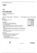 AQA  AS PSYCHOLOGY Paper 2 Psychology in context FOR MAY 2023