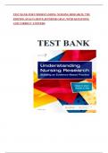 TEST BANK FOR UNDERSTANDING NURSING RESEARCH, 7TH EDITION, SUSAN GROVE, JENNIFER GRAY, WITH QUESTIONS AND CORRECT ANSWERS