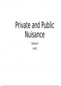 Presentation notes on public and private nuisance