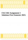 FAC1502 Assignment 3 Solutions First Semester 2023&period;