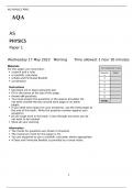 AQA  AS LEVEL PHYSICS Paper 1 FOR MAY 2023