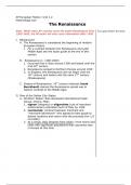 AP European History Notes- The Renaissance