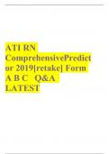 ATI RN ComprehensivePredictor 2019[retake] Form A B C   Q&A  LATEST