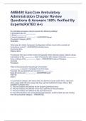 AMB400 EpicCare Ambulatory Administration Chapter Review Questions & Answers 100&percnt; Verified By Experts&lpar;RATED A&plus;&rpar;