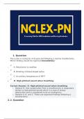 LATEST NCLEX-PN Nursing Test Banks PART 6WITH EXPLAINED ANSWERS graded  A+