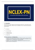 LATEST NCLEX-PN Nursing Test Banks PART 5 WITH EXPLAINED ANSWERS graded  A+