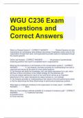 WGU C236 Exam Questions and Correct Answers 