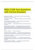 WGU C236 Test Questions with Correct Answers 