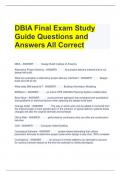 Bundle For DBIA Exam Questions and Correct Answers
