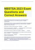 NBSTSA 2023 Exam Questions and Correct Answers 