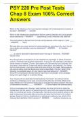 PSY 220 Pre Post Tests Chap 8 Exam 100&percnt; Correct Answers