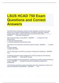 LSUS HCAD 750 Exam Questions and Correct Answers 