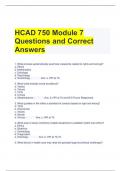 HCAD 750 Module 7 Questions and Correct Answers 