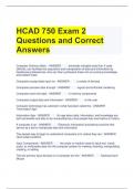 HCAD 750 Exam 2 Questions and Correct Answers 
