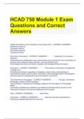 HCAD 750 Module 1 Exam Questions and Correct Answers 