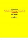Test Bank - Professional Nursing: Concepts & Challenges  9th Edition By Beth Black | Chapter 1 – 16, Latest Edition|
