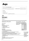 Aqa AS Physics 7407&sol;2 Question Paper and Mark Scheme June2023