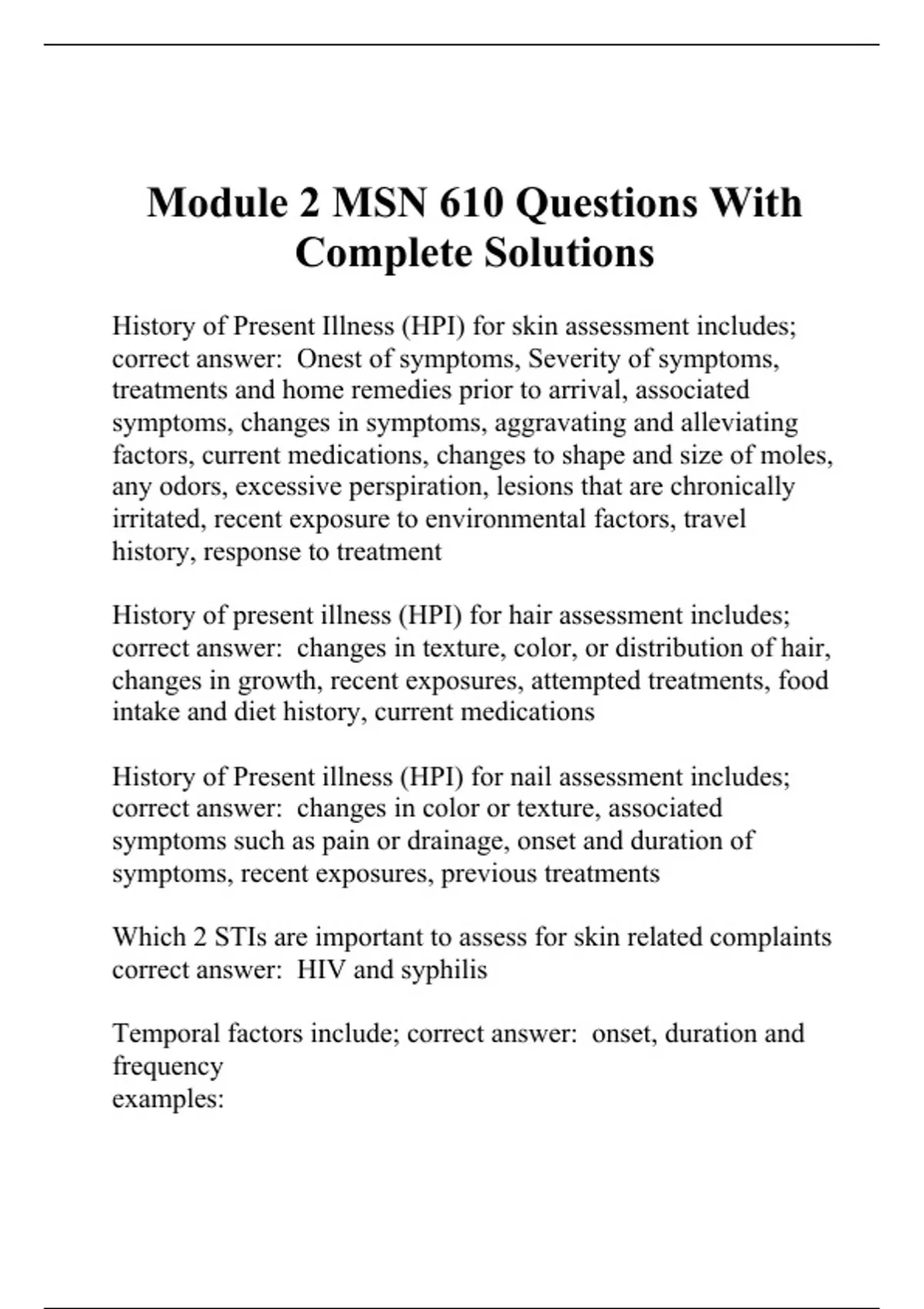 Module 2 MSN 610 Questions With Complete Solutions MSN 610 (MSN610) Stuvia US