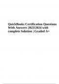 QuickBooks Certification Exam Questions With Correct Answers 2023&sol;2024 &vert; Graded A&plus;